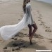 Women's Sheer Chiffon Long Bell Sleeve Backless Beach Bikini Long Cover Ups Swimsuit Kimono Cardigan Beach Maxi Dress White B07PHYBYLM